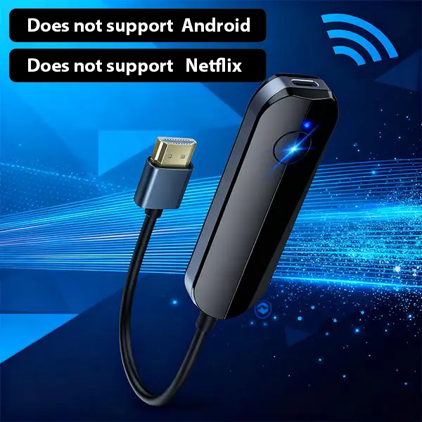 Lulaven Slim Wireless HDMI Cable Adapter - 2026 iOS-Only Chargeable Plug-and-Play Mobile Smartphone Accessory, Full HD Video Audio Sync Streaming Mirroring for Projector/Camping, Manufacturer Warranty