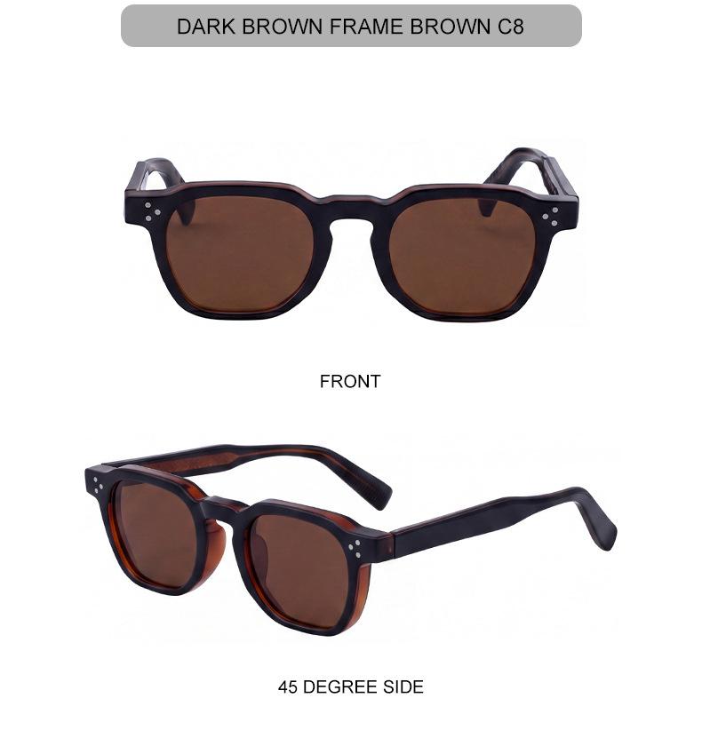 Small Square-Frame Sunglasses, Versatile Trendy Plastic-Frame Fashion Eyewear