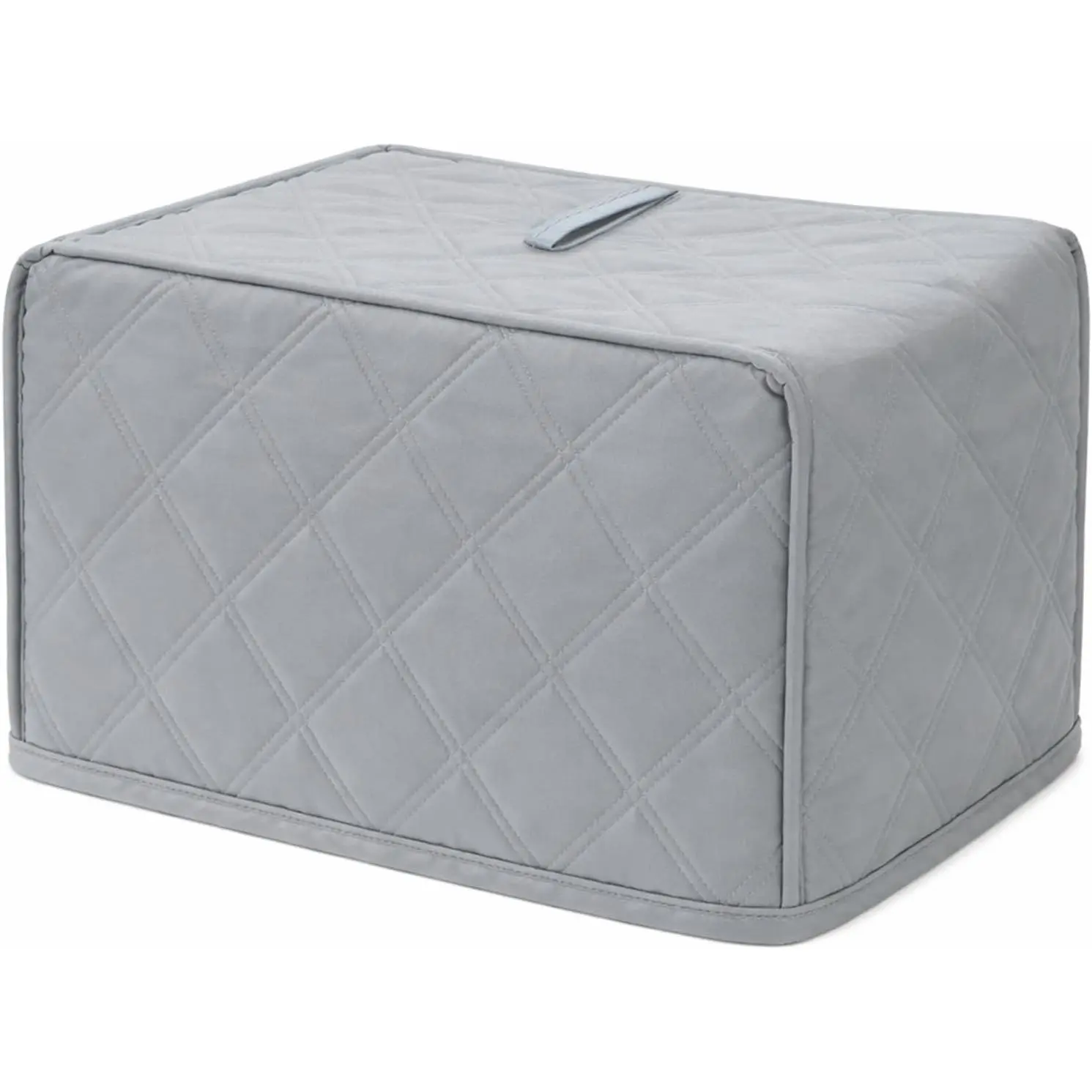 2 Slice Quilted Polyester Toaster Cover Dust-proof Universal Size for Wide Slot Toaster Small Kitchen Appliance Grey