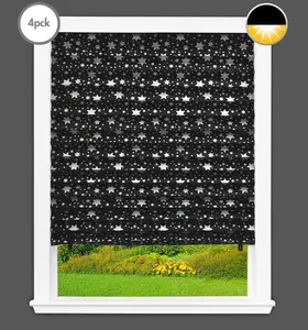 Original Paper Blackout  Printed Shades - Stars - 4 Pack - 36" L x 72" W