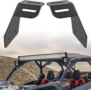 Nilight CNC Pressed Iron Alloy LED Light Bar Mounting Brackets - Easy Installation, for 42-45 in LED Bars, UTV Roof Upper Windshield Fit for Can-am Maverick X3 MAX All Models (2017-2024)