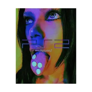 Edgy PlayStation 2 (PS2) Advertisement Unframed Poster - Retro 2000s Gaming Promo Art Print - Nostalgic Gamer Man Cave Decor - Vintage Console Wall Art