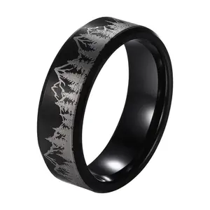 OIDEA Tungsten 8mm Silver Couple Promise Ring Set - Engagement, Friendship, Wedding Band for Valentine's Day Anniversary Gifts