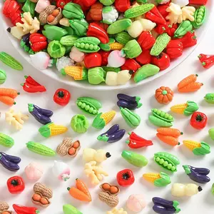 50 Mini Resin Vegetable Figurines, Cute Collectible Figurines, Small Realistic Vegetables, DIY Art Crafts, Cake Decoration, Micro Landscape, Garden Home Kitchen Decor