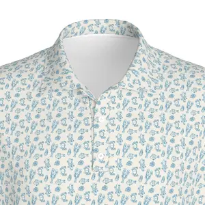 Seafood Pattern Golf Polo Shirt | Fun Fish Crab Lobster Athletic Polo for Him | Perfect for Golf, Tennis, and Pickleball