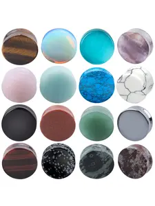 2Pcs Stone Ear Plugs Gauges Earrings Women Men Ear Plug Flesh Tunnel Piercing Expander Ear Stretcher Body Piercing Jewelry