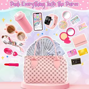 Princess Play Purse for Little Girls - 31PCS Toddler Makeup & Handbag Set |     Birthday Gift for 3 4 5 6+ Year Olds Playset Pretend Play Set