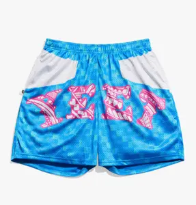 Jey Uso Tribal Yeet Retro Shorts Men's Basketball Mesh Anime Shorts With Four Pockets Athletic Sweat Walking Gym Shorts