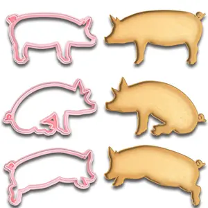 3 Pigs Cookie Cutter Set - 3 Styles, 4.25" Length, Perfect for Farm Animal and Baking Fun