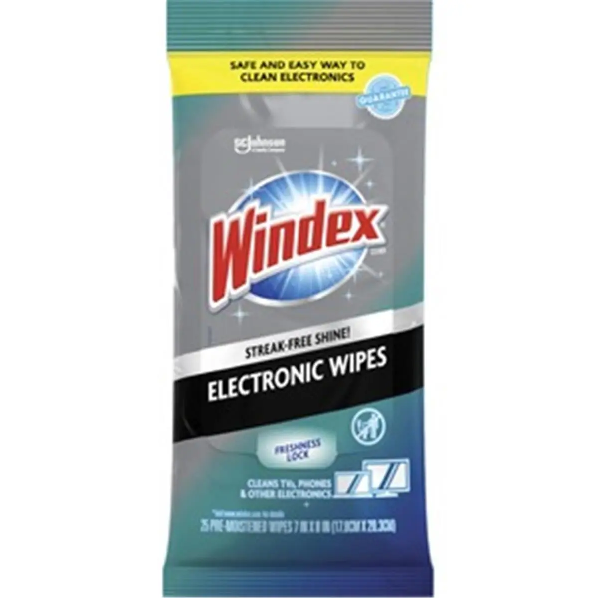 212 MAIN Ammonia-Free Screen Cleaning Electronic Wipes - 7 x 8 in Handheld Household Cleaning Supplies, 25-Count Pack with Pouch, Freshness Lock, TV-Compatible, SJN319248CT
