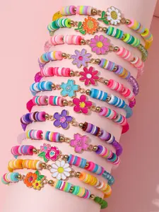 New Children's Bracelet for Girls Summer High-End Feeling Soft Clay Beaded Bracelet Student Wristband Jewelry Girls' Butterfly Bracelet