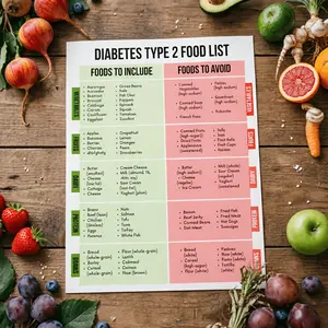 Diabetes Food List Poster, Diabetes Diet Chart, Shopping List, Nutritional Guide, Party Activity Supplies, Dietary Plan