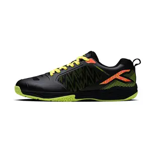 Hundred Beast Armor PBX Unisex Non-Marking Pickleball Shoes | Lightweight Comfort and Cushioned Grip for Indoor & Outdoor Court Play (Black/Lime/Orange)