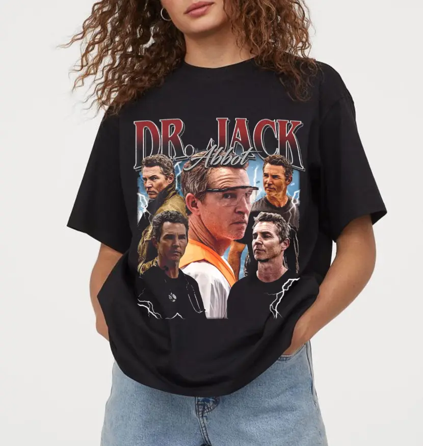 Dr Jack Abbot Bootleg The Pitt T-shirt, Vintage Tee, Gift For Fan, 100% Cotton, Loose Fit