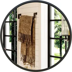 20'' Black Round Mirror, Circle Wall Mirror for Bathroom , Entryway Living Room with Metal Frame for  Decor