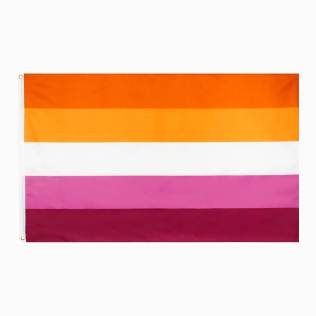 Lesbian Pride Flag - Multicolor Banner with Orange, White & Purple Design