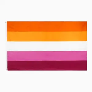 Lesbian Pride Flag - Multicolor Banner with Orange, White & Purple Design
