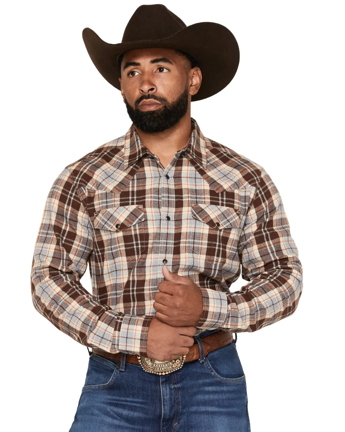 Gibson Trading Co Men's Men'S Mad Thad Plaid Print Long Sleeve Snap Flannel - Gmfa26fl6-Chbn