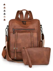 Women's Vintage Soft Leather Backpack, Multi-Functional Commuter Bag, Large Capacity Anti-Theft Handbag, Urban Fashion Accessory