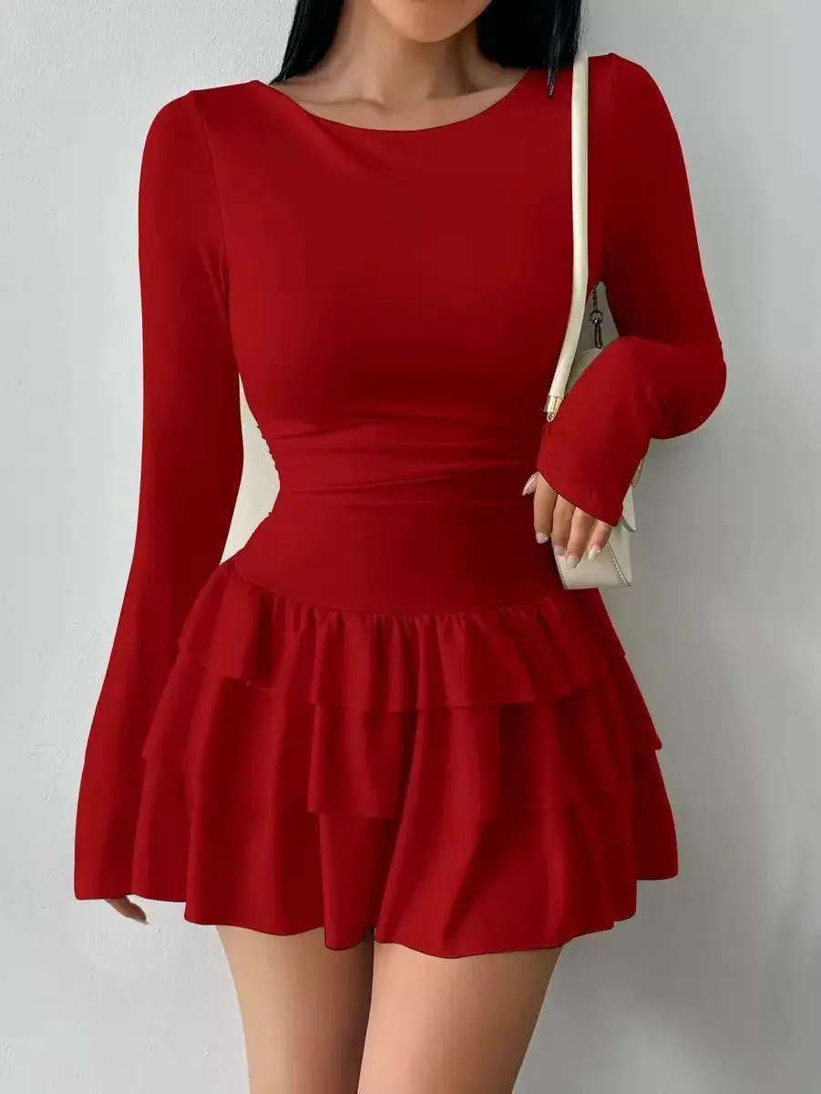 Ariani Glitter Romper Dress (Red) classy opali Women's Sleeveless Ruched  Evening bella prom twilight elegant formal dresses 2025 where to buy V-Neck  Lace Dress V-Neck Lace - TikTok Shop