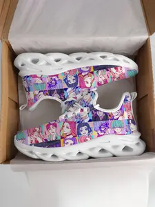 Unisex K-Pop Hunter Girl Group Anime Style Casual Sneakers, Textile Upper, Eva Sole, All-Season Wear, Multi-Roll Print Design