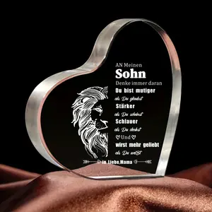 1 German Son Gift, Acrylic Desktop Medal from Mom, Non-Electric, Suitable for Son, Desktop Decoration, Home Office Desk