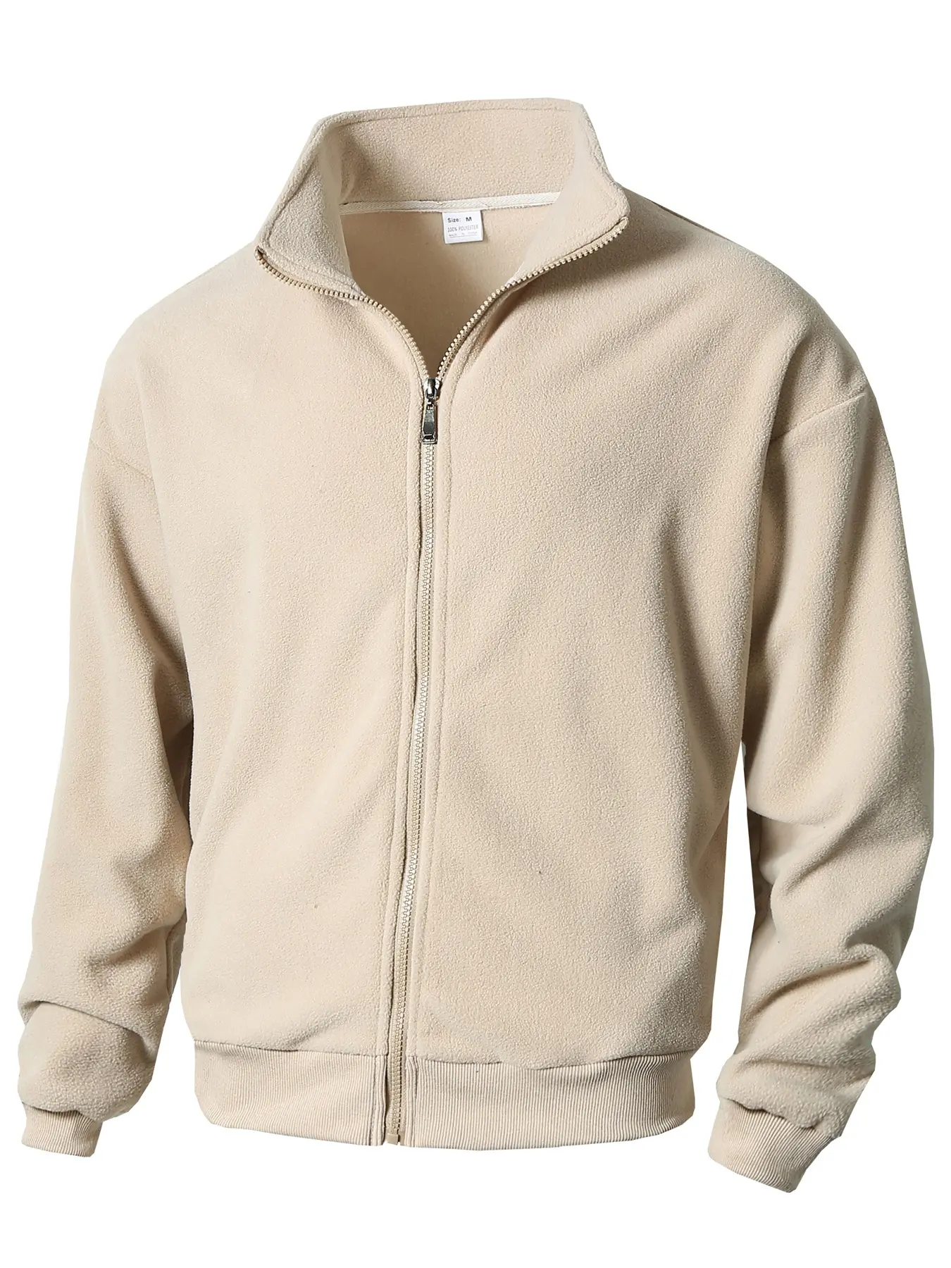 Men's Fleece Jacket, Full-Zip Stand Collar Design, Soft Plush Fabric for Winter Casual, Outdoor Activities Daily Wear，Must-Have for Fashionable Men Seeking Cozy Comfort