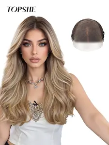 Topshe Long Curly Wig, 24 Inches Synthetic Lace Front, Synthetic Curly Wigs, No Bangs Design, All Seasons Fashion Accessory, Face Slimming Effect