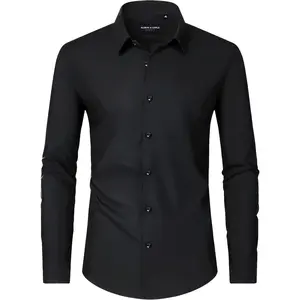 Men's Dress Shirts Long Sleeve Wrinkle Free Stretch Business Casual Wedding Button Down Shirt