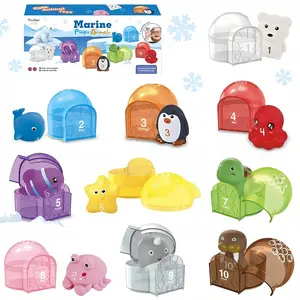 Toddler Learning Toys Montessori Ocean Animal Train Set,Toddler Counting Matching & Sorting Activity Educational Toys,Fine Motor Skills,Preschool Toy Birthday Gift, Montessori Approach, Ocean Animal Theme, Interactive Play