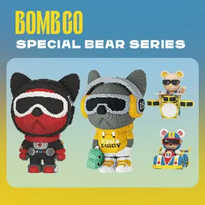 【BOMBGO】 Special Bear Building Block,Cart Racing Bear,Bear Toys,Birthday Gift,Christmas Gift,Educational Building Blocks,Trend Decoration,Cool Gifts,Brick,Family Bonding BlackFriday Christmas