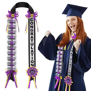 Double Knitted Commemorative Coin Necklace - 2026 Graduation Honor Ribbon, Creative Cash Gift for High School/University Graduates