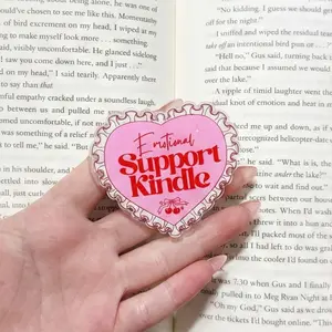 Magnetic Phone Grip Emotional Support Kindle, Magsafe Compatible Kindle Holder, Pink Coquette Aesthetic High-Quality Print, Gift for Girls, Strong Magnet