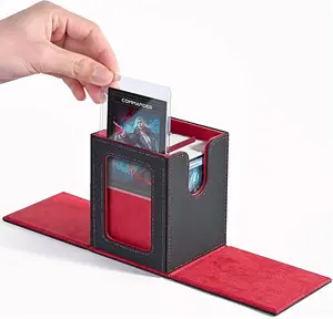 TINTEK MTG Deck Box with Commander Window Display, Trading Card Storage Box Holds 100 Double-Sleeved Cards Suitable for TCG/CCG/PTCG/EDH/Sport Cards