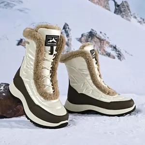 Outdoor Warm Waterproof Snow Boots Non-Slip Plush Winter Long Boots Thickened High-Top Cotton Shoes