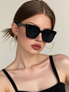 Women's Cat Eye Geometric Small Frame PC Sunglasses, Trendy Shades, Casual Versatile Elegant Design, Perfect for Daily Outdoors Wear