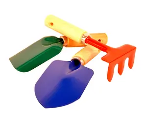 G & F Products 10012 JustForKids Kids Garden Tools Set with Tote hand rake shovel trowel,Assorted