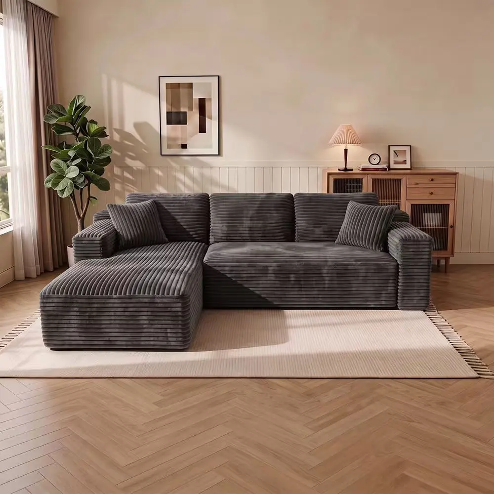 106in Gray L-Shaped Left Chaise