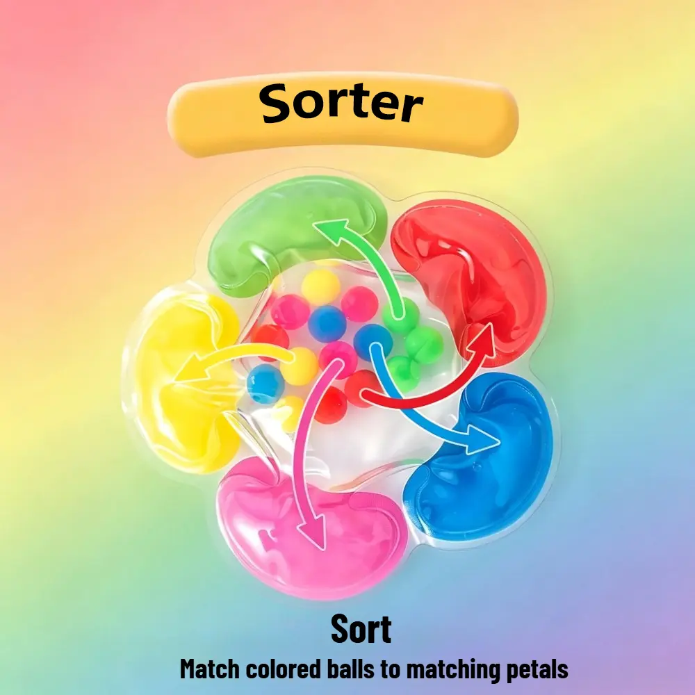 1pc Petal Maze Fidget Toy - Handheld Pinch & Squeeze Sensory Toy for Infants, Color-Matching Puzzle to Exercise Fine Motor Skills & Relieve Anxiety, Autism Sensory Gift, Fidget Toys