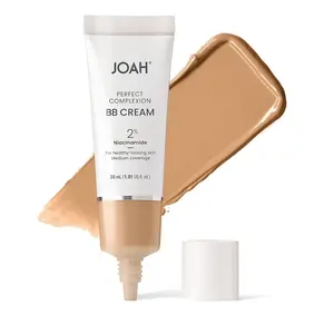 JOAH Beauty Perfect Complexion BB Cream with Hyaluronic Acid and Niaciminade, Korean Makeup with Medium Buildable Coverage, Evens Skin Tone, Lightweight, Semi Matte Finish, Light with Warm Undertones