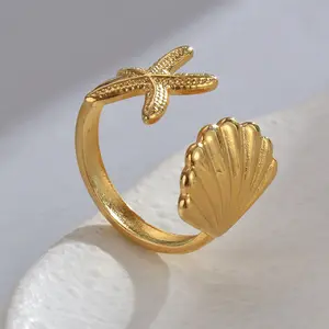 Titanium Steel Shell Ring Special-interest Design Fashionable Elegant Everyday Ring for Women Perfect for Wedding, Anniversary, Birthday Gifts Girly