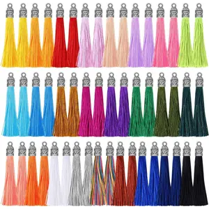 Tassels for  Making,  100 count  Tassel Charms Silky  Tassels Bulk for  DIY Crafts, Bracelets, Earrings, , Necklace