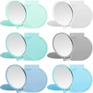 12 Pieces Compact Mirrors Bulk Gifts Mini Vintage Pocket Mirrors for Purse Small Portable Folding Round Makeup Stuffs for Travel Daily Use Party Favors Women (Fresh Colors)