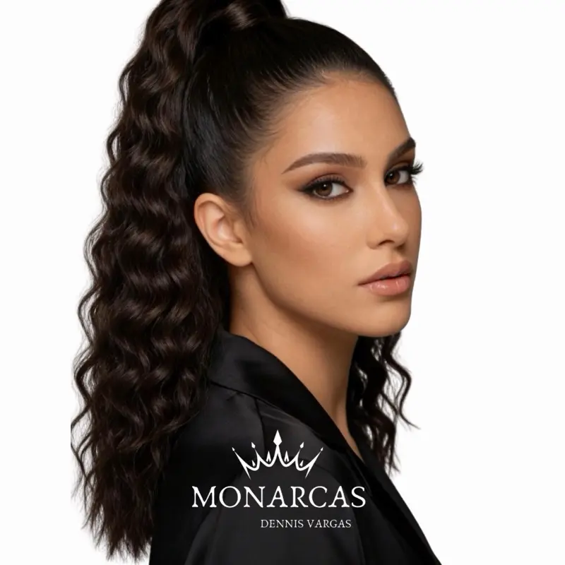 Dark Brown Soft Curls ponytail