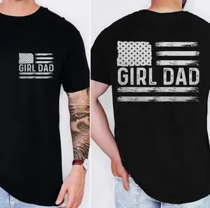 Girl Dad T-Shirt, Cool Dads Club Tee, American Flag Patriotic Dad Tee, Father's Day Gift, New Dad Gift, Trendy Father’s Day Shirt, Full Colors, Full Sizes