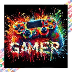 1 DIY handmade diamond painting kit, 5D diamond art kit, DIY decoration, colored handles, graffiti letters, colorful background diamond painting kit, full round drills, mosaic, diamond art, DIY art home decoration, suitable for Christmas.