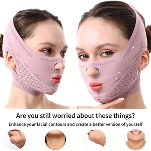 Graphene V-face Lifting Mask for Tighter Facial Contours Reduces Nasolabial Folds & Double Chin Comfortable Breathable Sleep Bandage