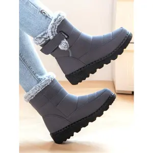 Women's Fashionable Waterproof Snow Boots, Warm Fleece Lined, Non-Slip Thick Sole, Ideal for Winter Outdoor Activities & Daily Wear, Waterproof Footwear
