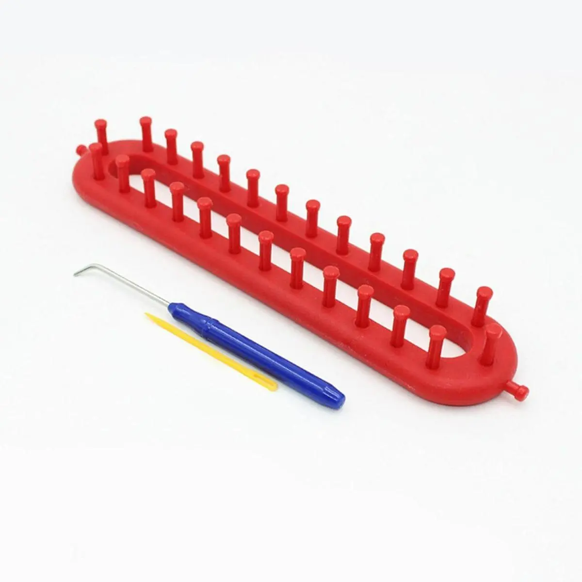 Rectangle Knitting Loom Set, Plastic Weaving Looms, Needles Weaving Tool with Crochet Hook and Weavings Needles，DIY Crocheting Handmade Craft Kit for Scarf Sweater Shawl Blankets (Size:26cm)