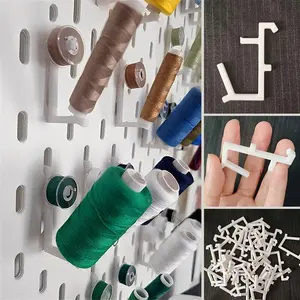 15pcs Pegboard Spool Holder, Pegboard Hooks, Compatible with Multiple Pegboards, 45° Upward Slope Design, Storage Essential for Textile/Embroidery Enthusiasts, Perfectly Compatible with Pegboards, Suitable for Craft Rooms/Workbenches, Simple